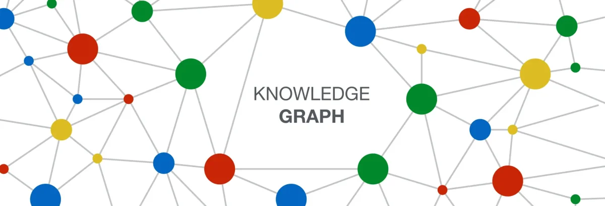 Knowledge graph diagram, colored nodes connected by edges